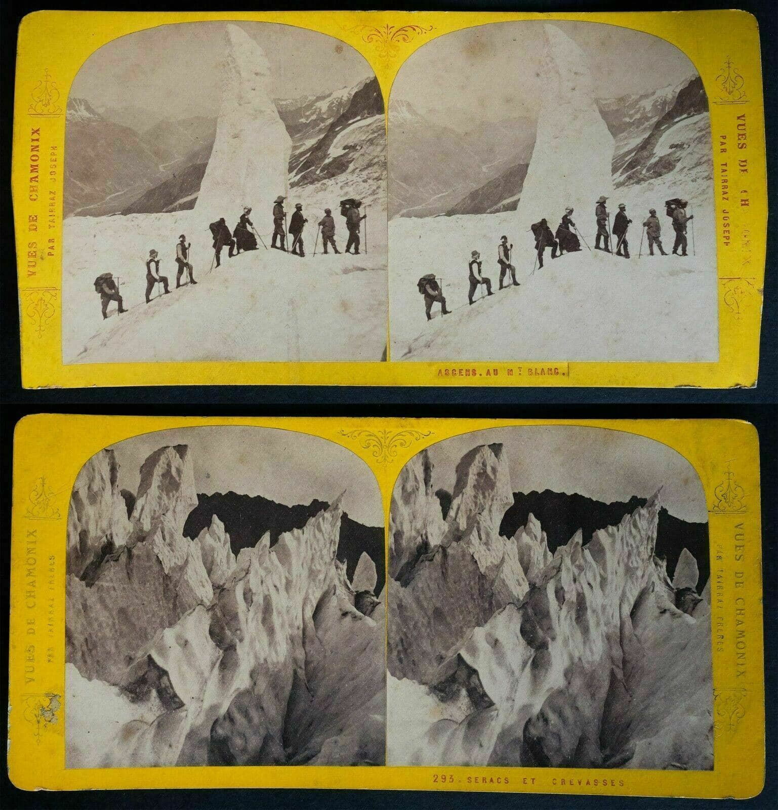 Vintage Photographs Stereoview J. TAIRRAZ x 13 Views of Chamonix 1865 image 7