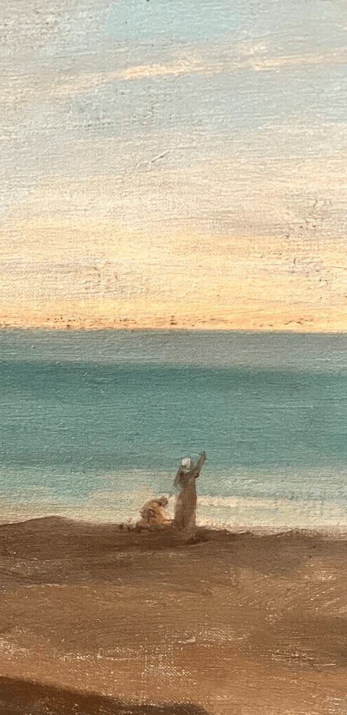 Antique Painting Original Landscape, Sea, Military image 5