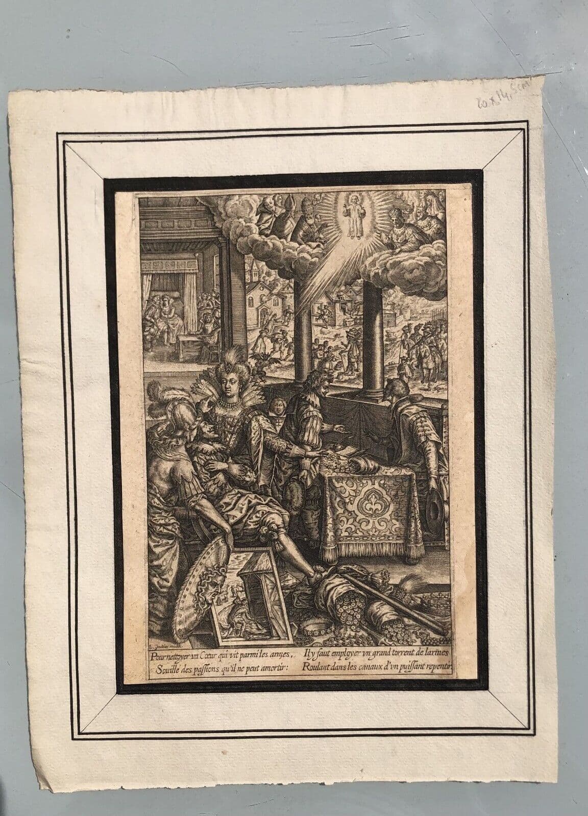 Antique Etching Léonard GAULTIER (1561-1630) History, Royalty, War, Religion image 2