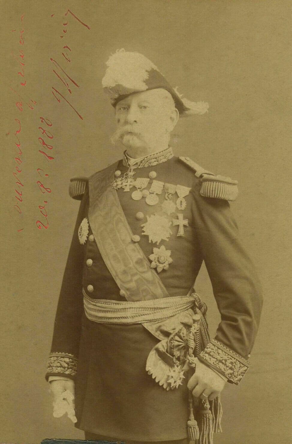 Photography Cabinet Card G.DURAND - Military, Dedication c 1888