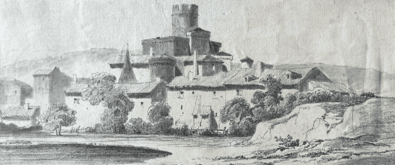 Antique Old Drawing 19th century Original Francisque GABILLOT (1818-1876) image 1