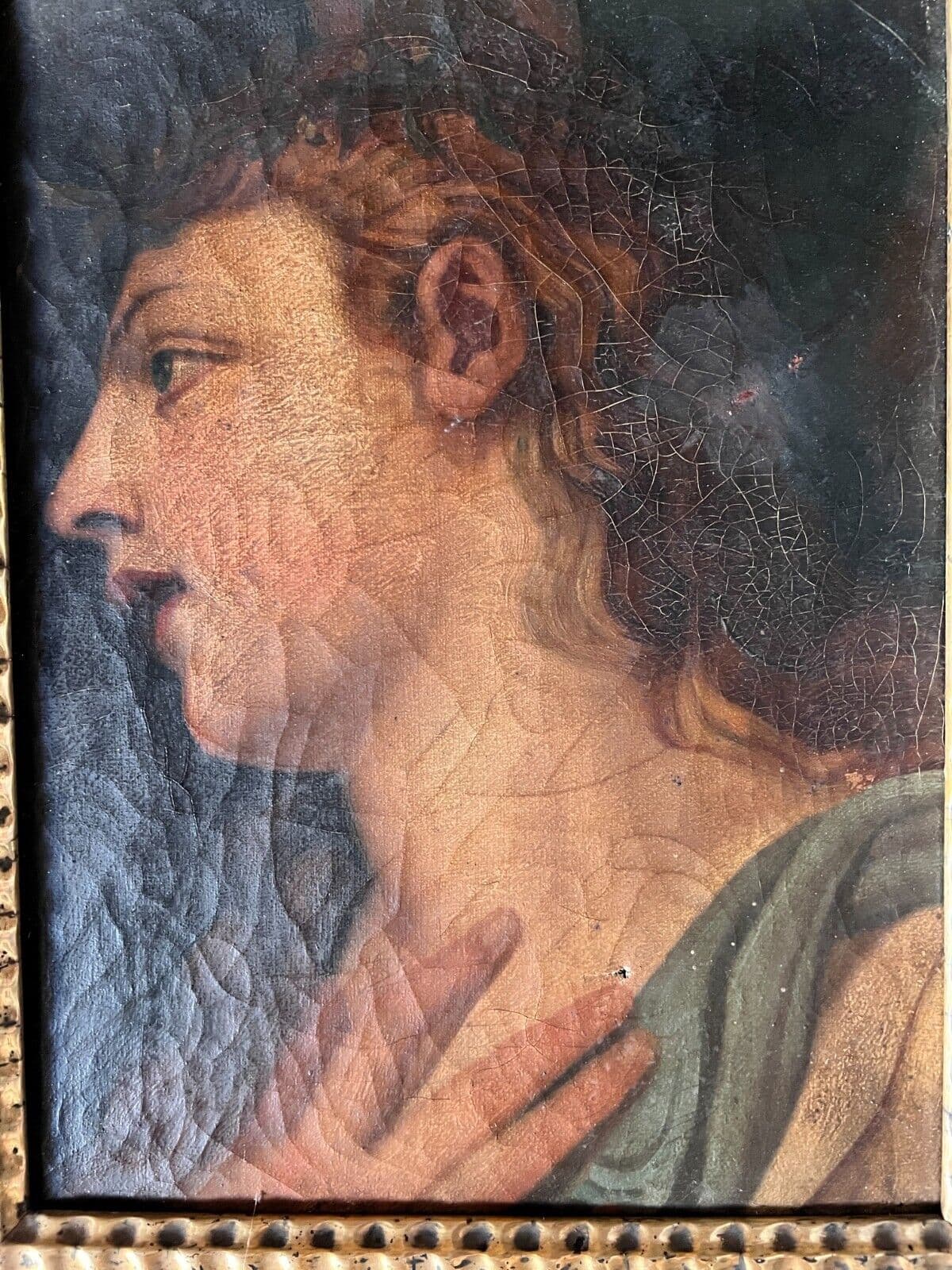 Antique Painting Original Woman, Portrait, Neoclassical Art, Allegory 18th image 2