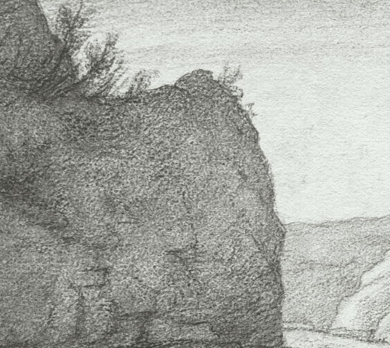 Vintage Pencil Drawing Valley of N.D de Mazières - Bugey Landscape image 2