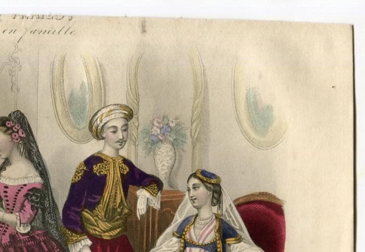 Antique Fashion Illustration - "Musée des Familles" Family Gathering with image 4