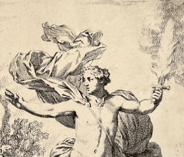Antique Etching Original Expulsion Adam and Eve, Gerard de Lairesse (1641-1711) image 2