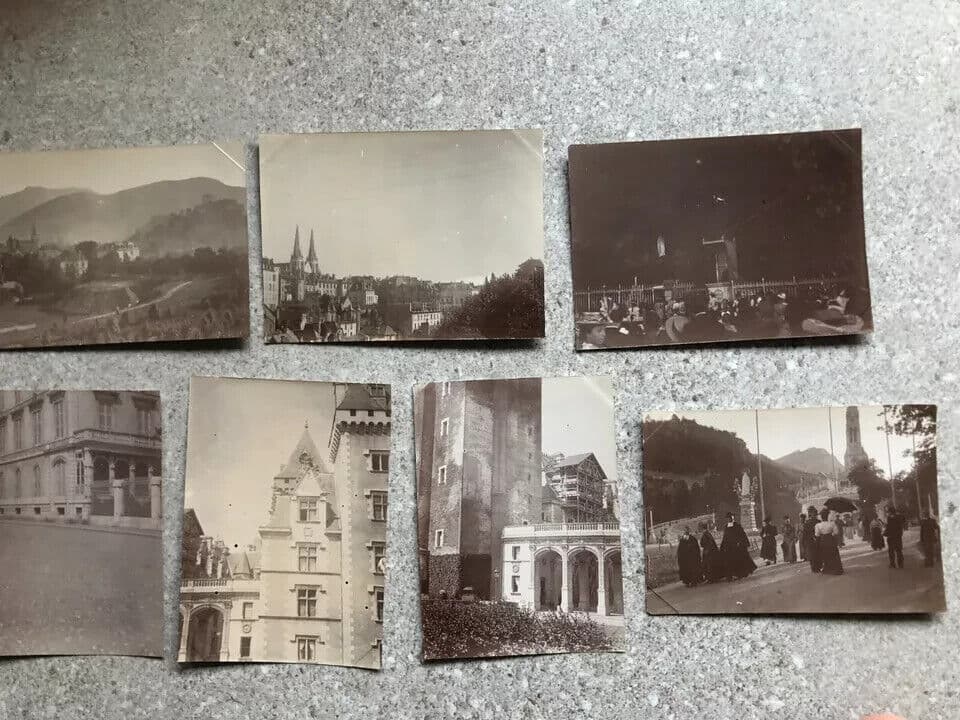 Vintage Photographs Lot x7 Lourdes, Pau-Eglise St Jean, Chateau de Pau 1902 image 6