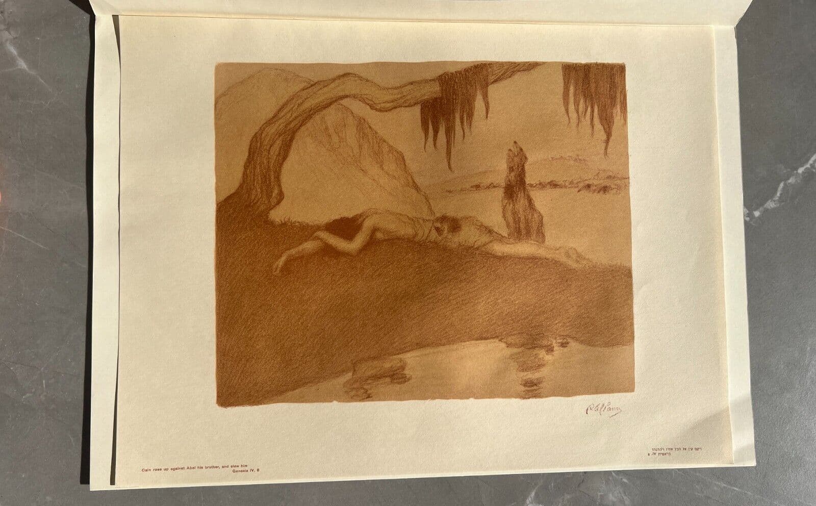 Vintage Lithography Abel Pfeffermann PANN (1883-1963) - Bible, Geneva, Cain image 6