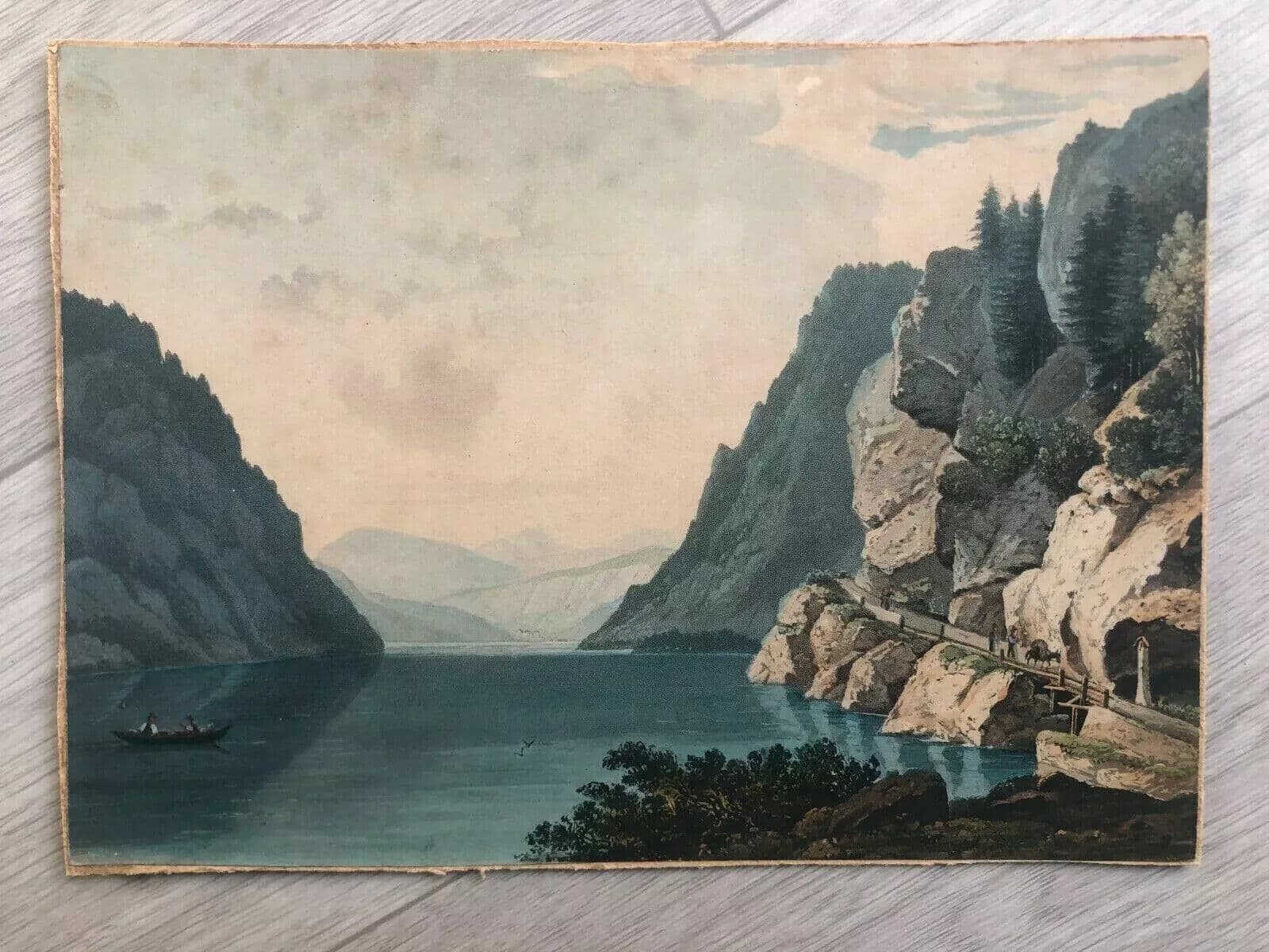 Antique Print of Switzerland’s Landscape Mountain and Lake Artwork image 2