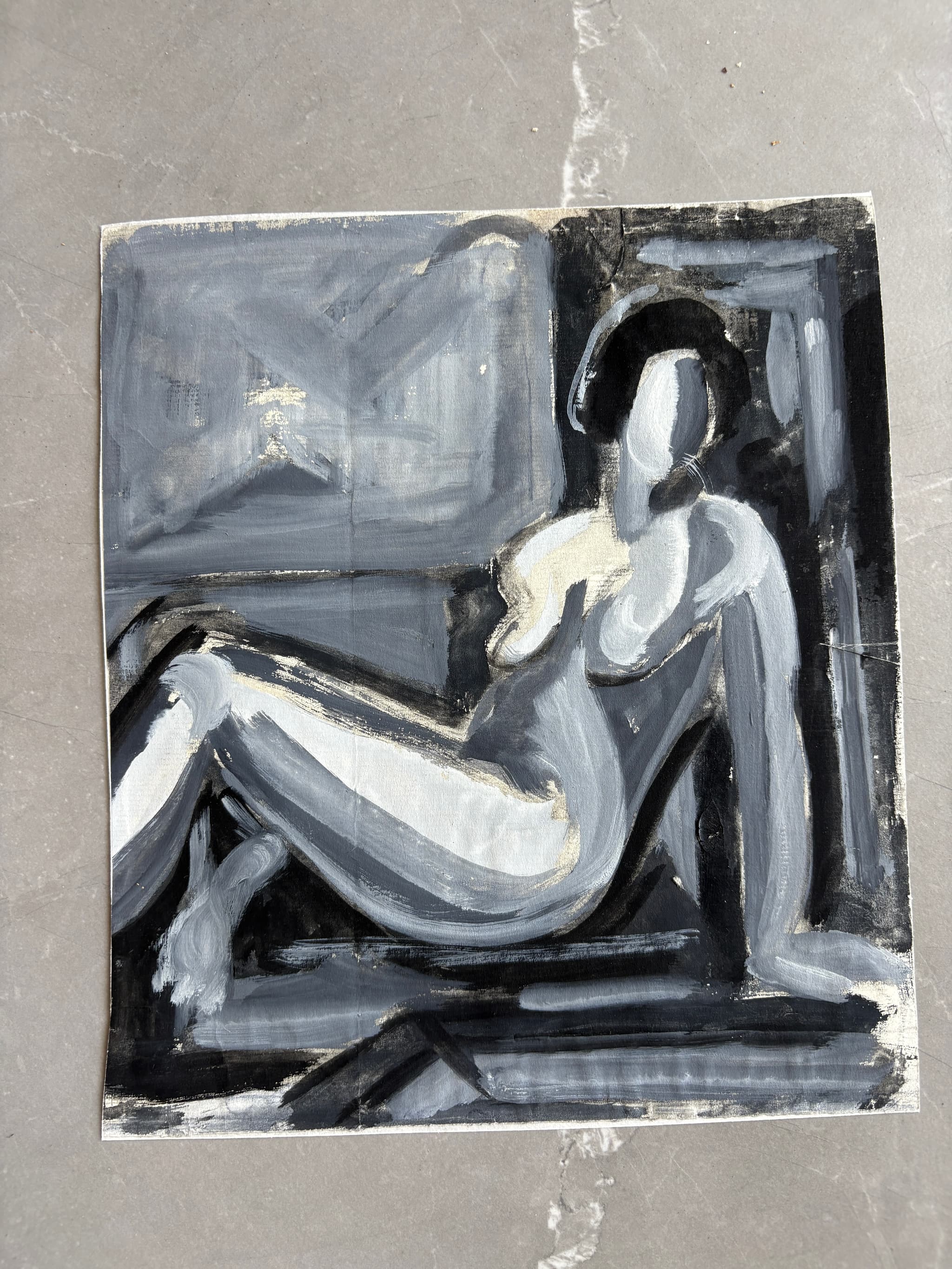 Modern Oil Painting Signed Tatiana LOGINOFF (1904-1982) Nude Woman Portrait image 4