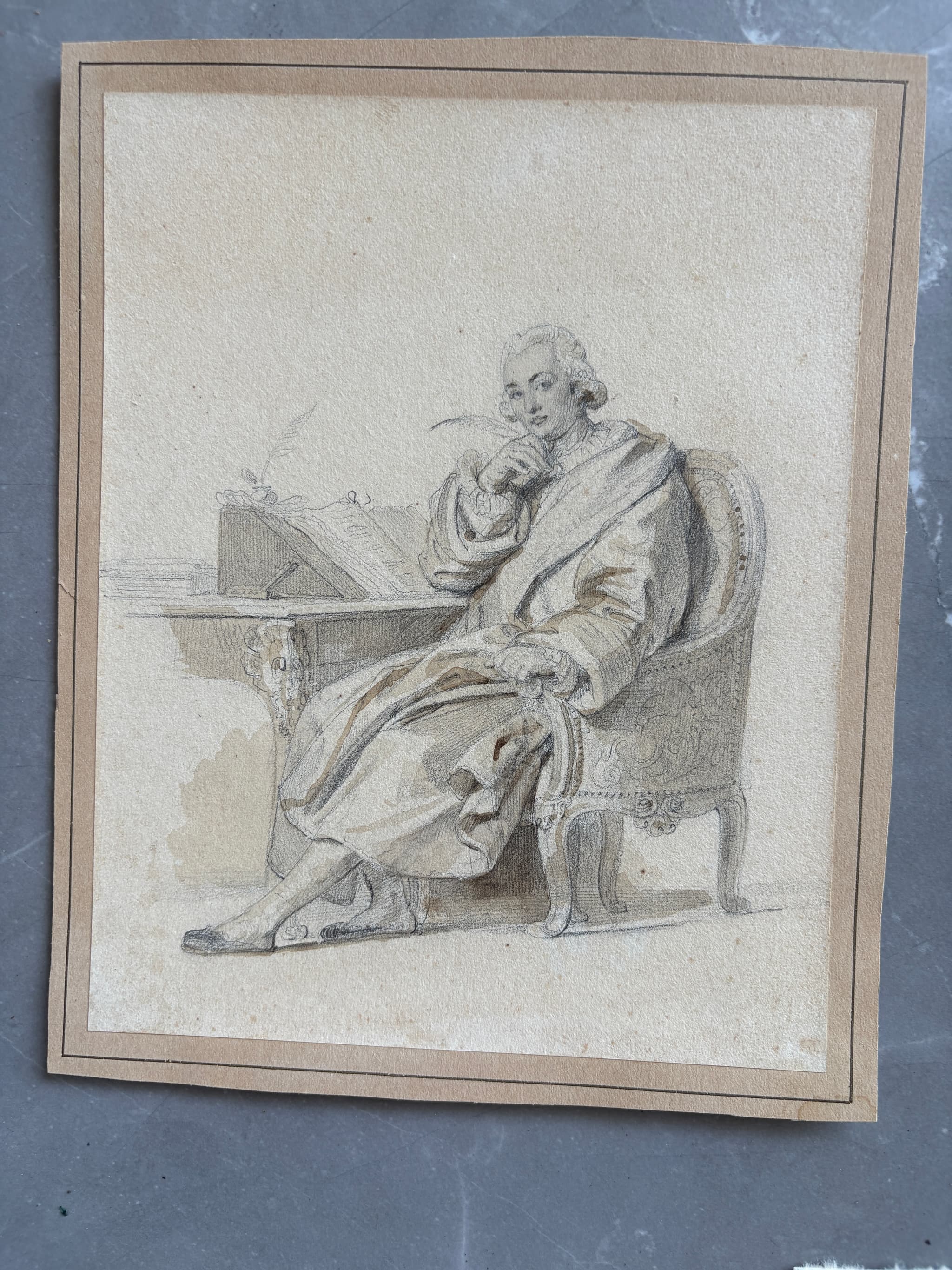 Drawing Man Portrait 19th century Writer image 2
