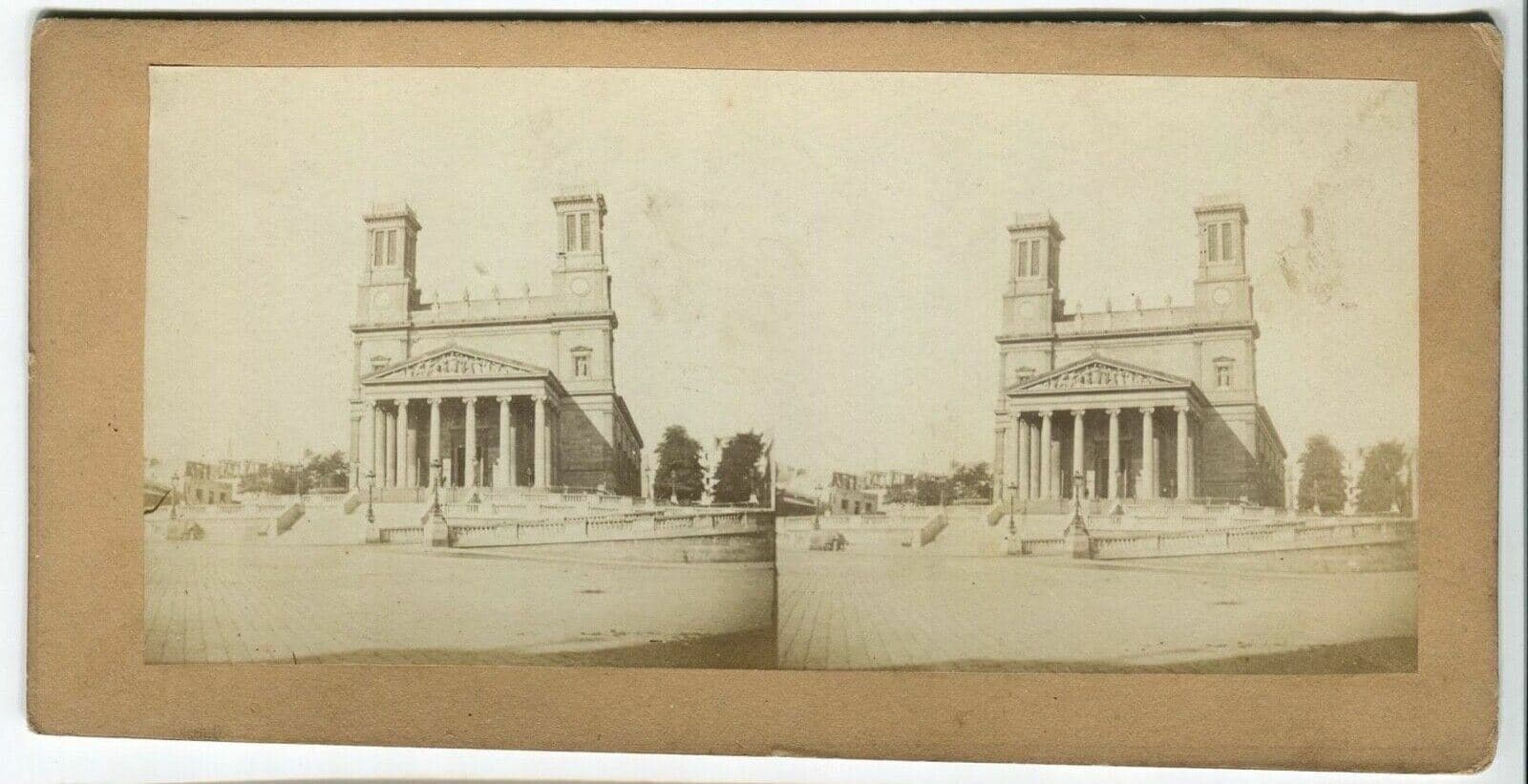 Vintage Stereoview Photograph Saint Vincent de Paul, Paris - Albumen c. 1870 image 1