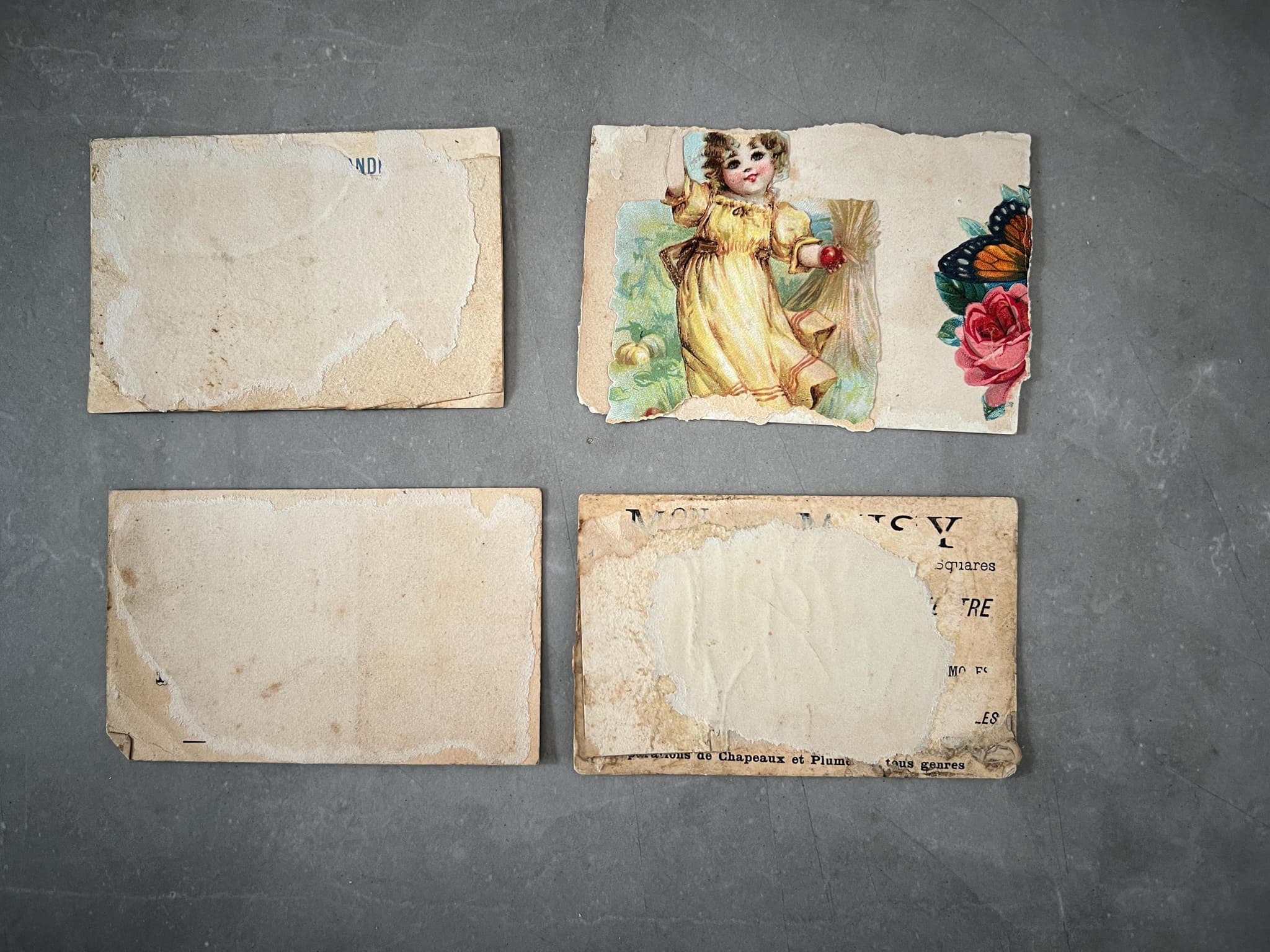 Set of 4 Antique Liebig Trade Cards - Charming 19th Century French Ephemera image 2