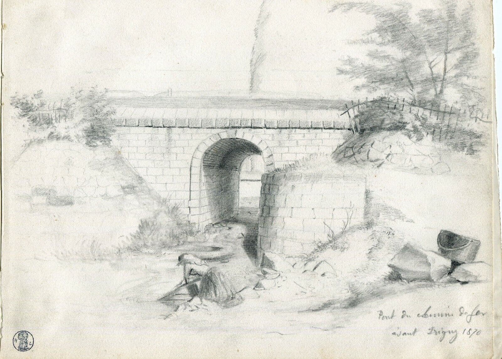 Drawing 19th century Bridge - Dikeos 1870 image 4
