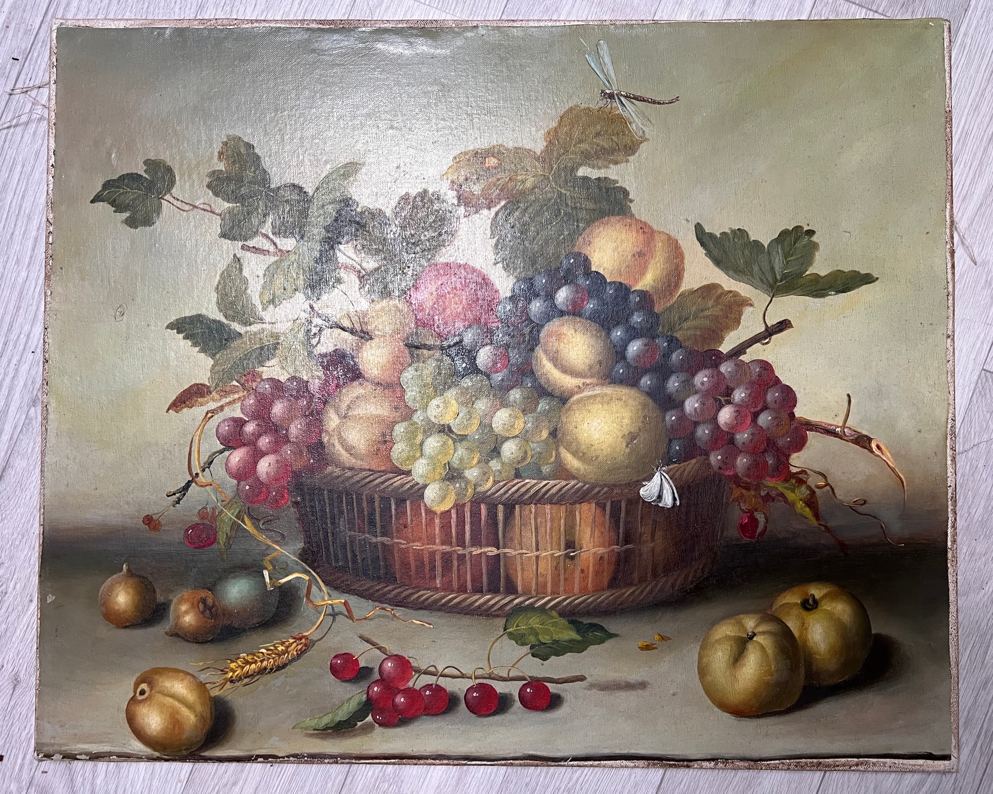 Painting Still Life Fruits Grapes and Apples image 2