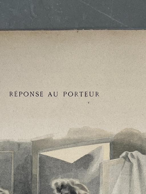 Vintage French Illustration - "Réponse au Porteur" - Elegant Antique Print image 3
