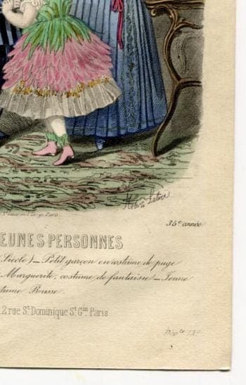 Antique Fashion Illustration - "Journal des Jeunes Personnes" Costumes and image 9