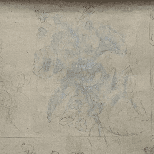 Antique Original Drawing Flowers, Floral, Still Life, Sketch image 4