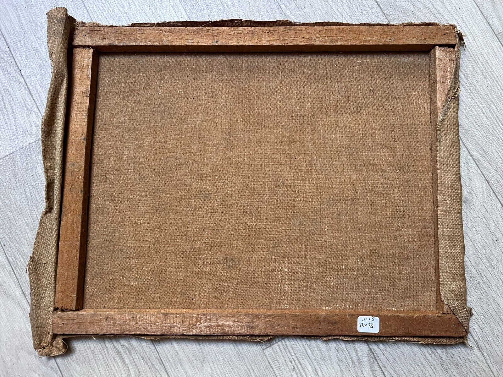 Vintage Oil Original Painting Landscape Forest Trees image 7
