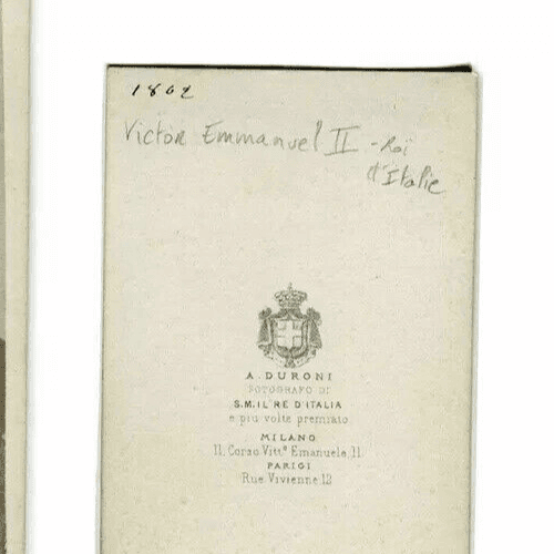 CDV Photographys - A. DURONI - Victor-Emmanuel II King of Italy c.1862 image 4