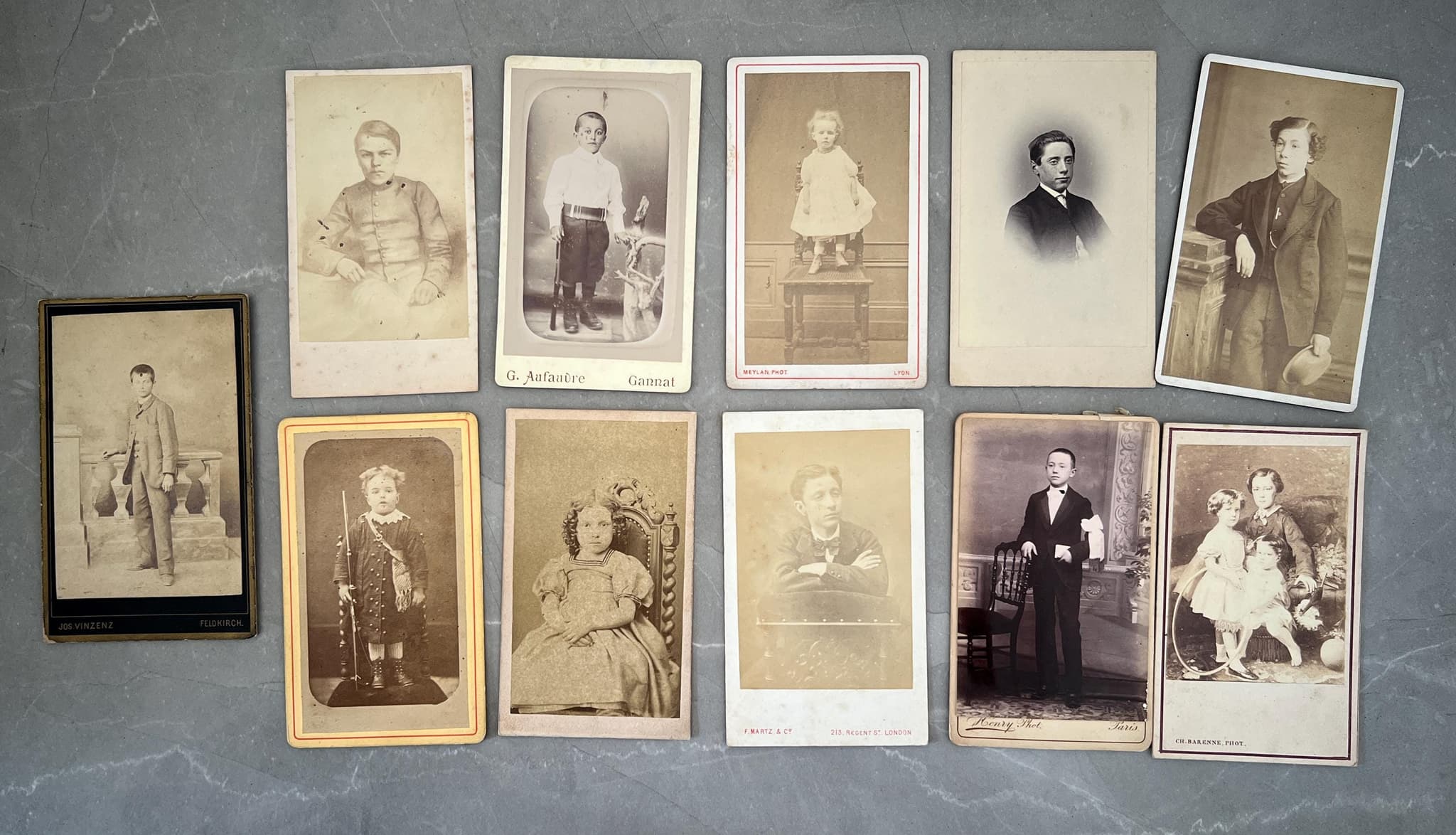 Lot of 10 Antique CDV Photos - 19th Century Children & Young Adults image 1