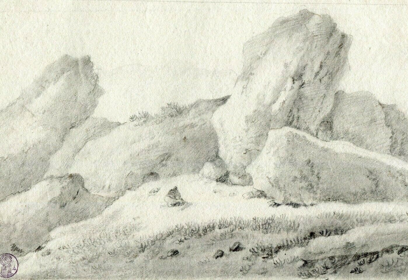 Drawing Mountain, Rocks Landscape, Dikeos Collection