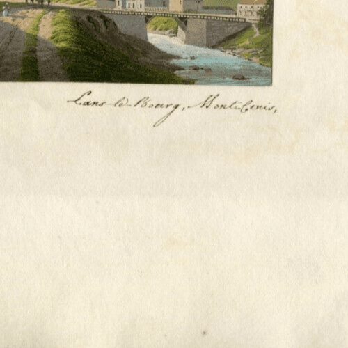 Antique Drawing 19th century Mountain Landscape Mont-Denis Village Lans-le-Bourg image 5