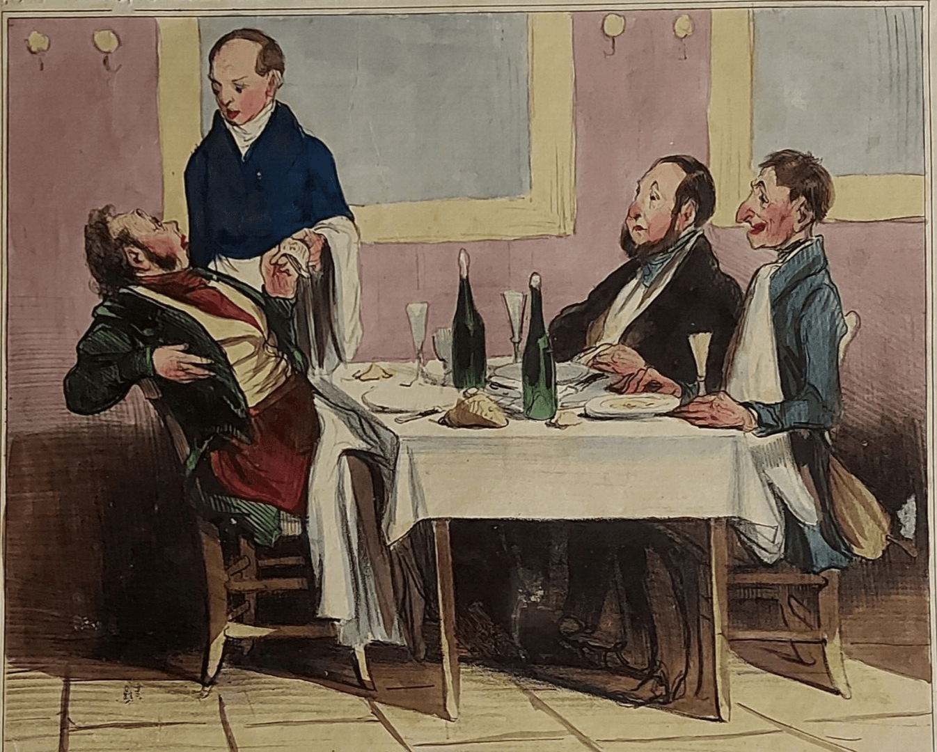 Honoré Daumier Caricaturana 65 Un Bon Mari Lithography