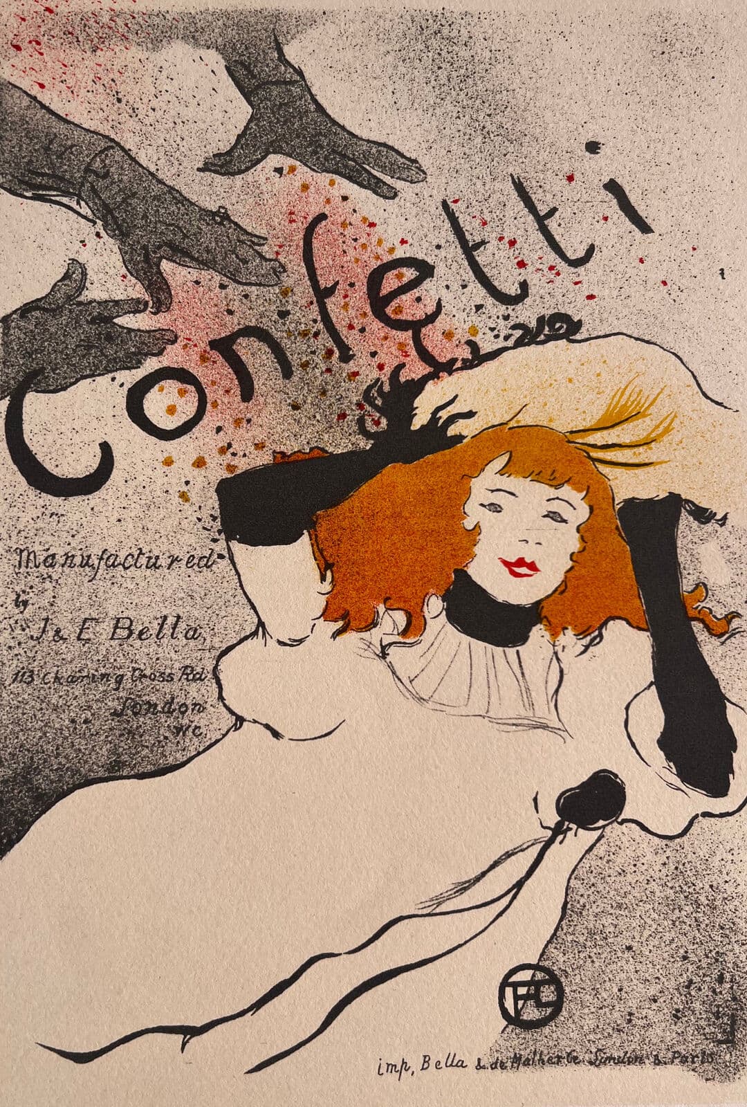 Vintage Mourlot Print Confetti by Toulouse-Lautrec / Andre Sauret 1950 image 1