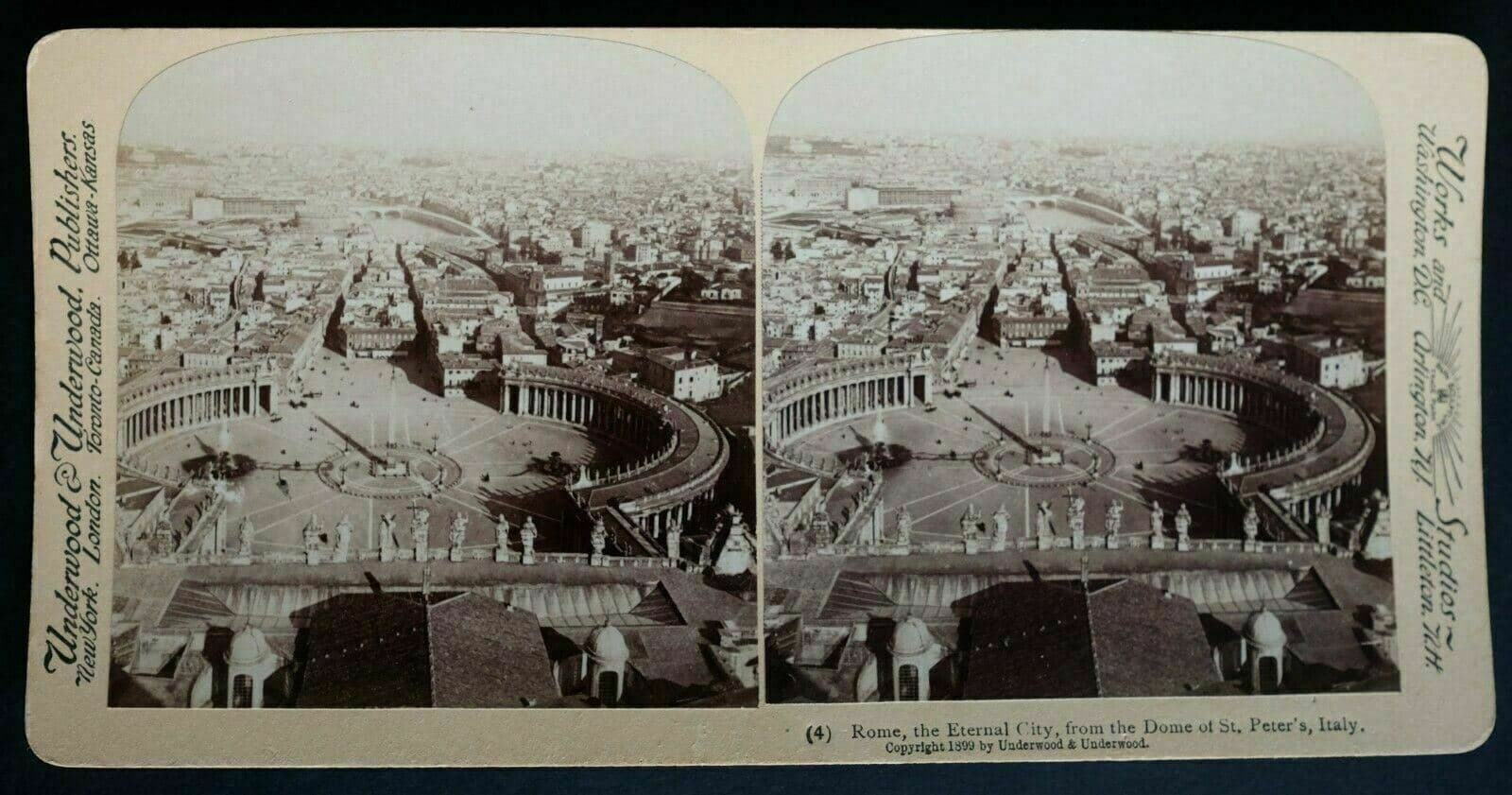Vintage Stereoview Underwood & Underwood - 10 view of Italy c.1899 image 10