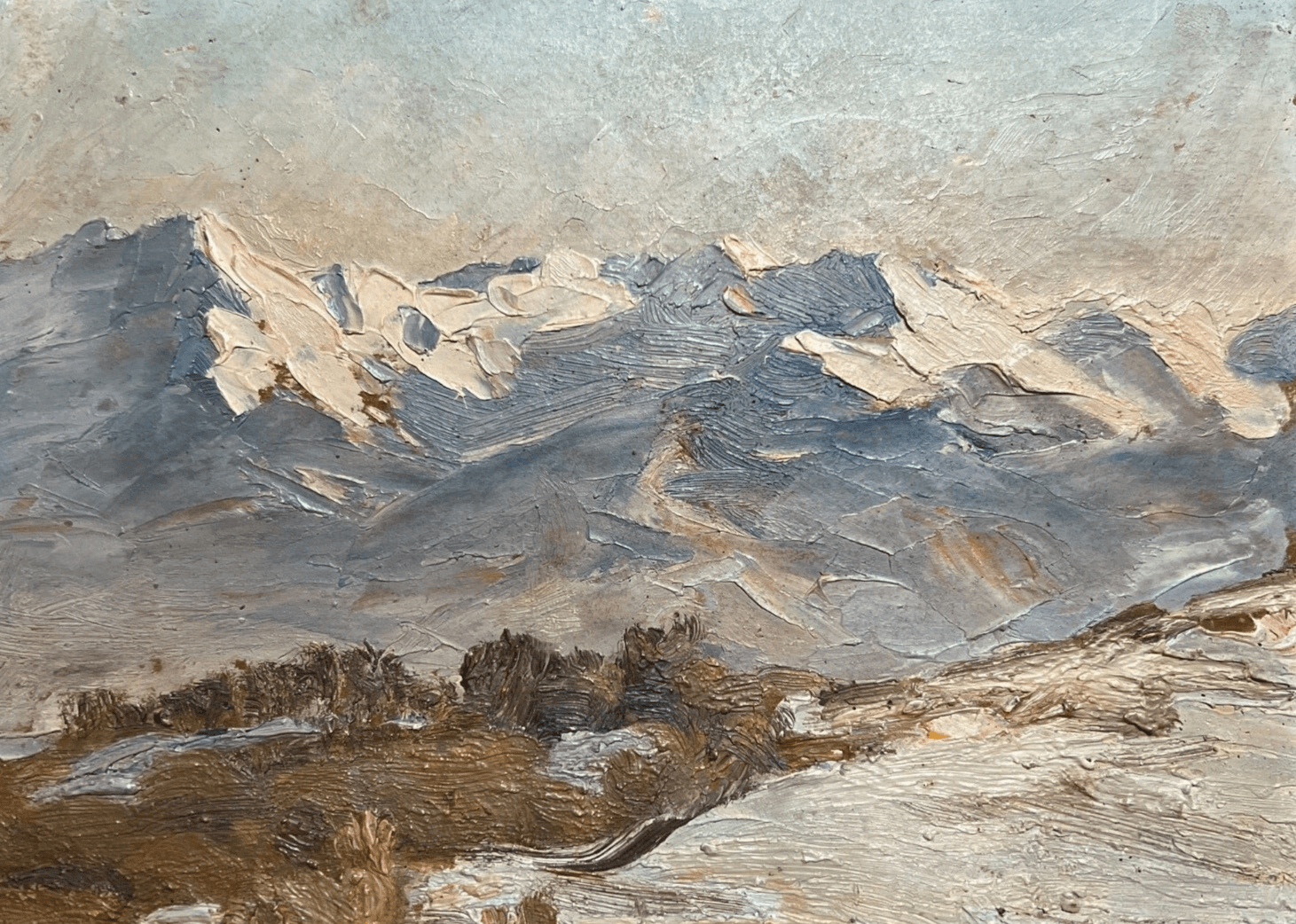 Antique Original Painting Mountain Landscape Marcel MERGIER (1884-1974) image 1