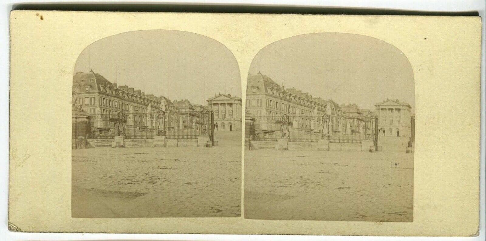 Vintage Stereoview - Versailles Castle - Lecocq-Frêné - Albumen c .1860 image 1