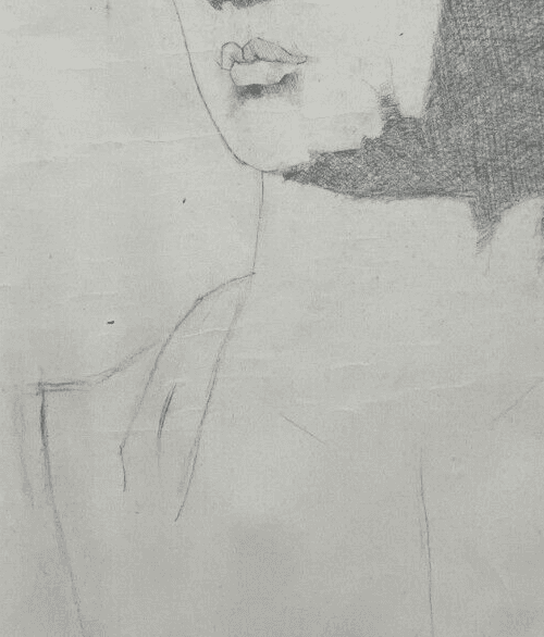 Antique Original Drawing Man, Portrait, Sculpture, Profil image 4