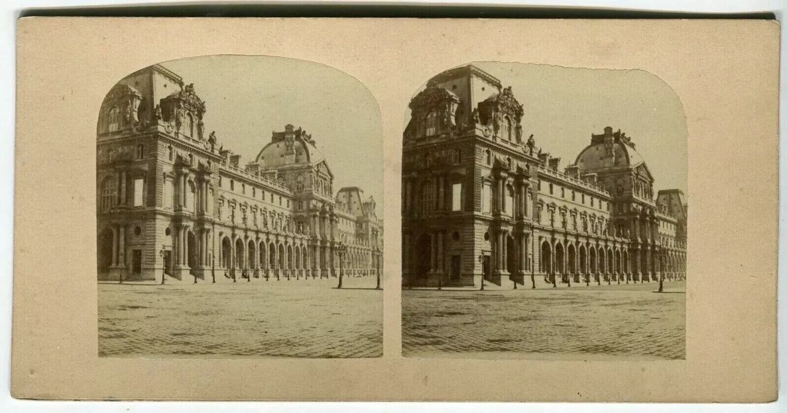 Vintage Stereoview Photograph Louvre Paris - Lecocq-Frêné - Albumen 1860 image 6