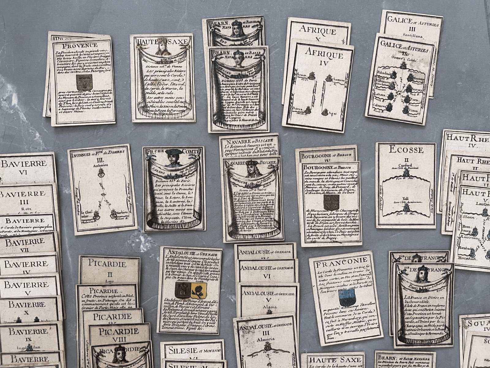 Antique Playing Card Original Geography Maps, Mitoire, Nicolas De Poilly 1751 image 4