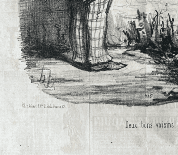 Antique Print 19th century Daumier, Locataires et Proprietaires, Deux Voisins image 5