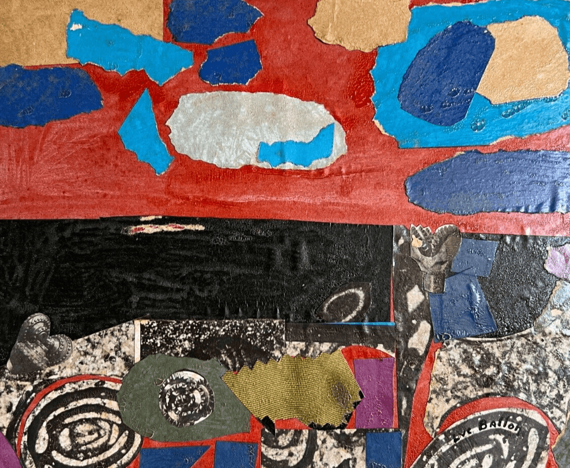 Antique Painting Original Abstract signed image 1