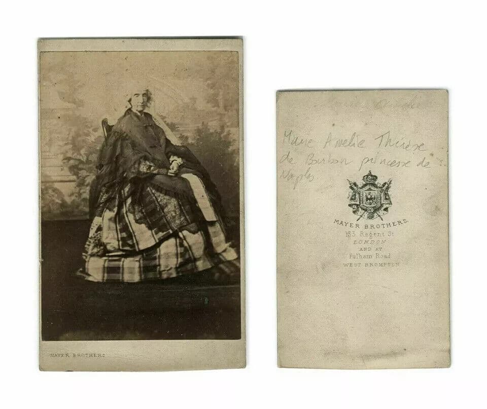 CDV Photographs MAYER BROTHERS Marie Amélie de Bourbon Siciles c.1866 image 3