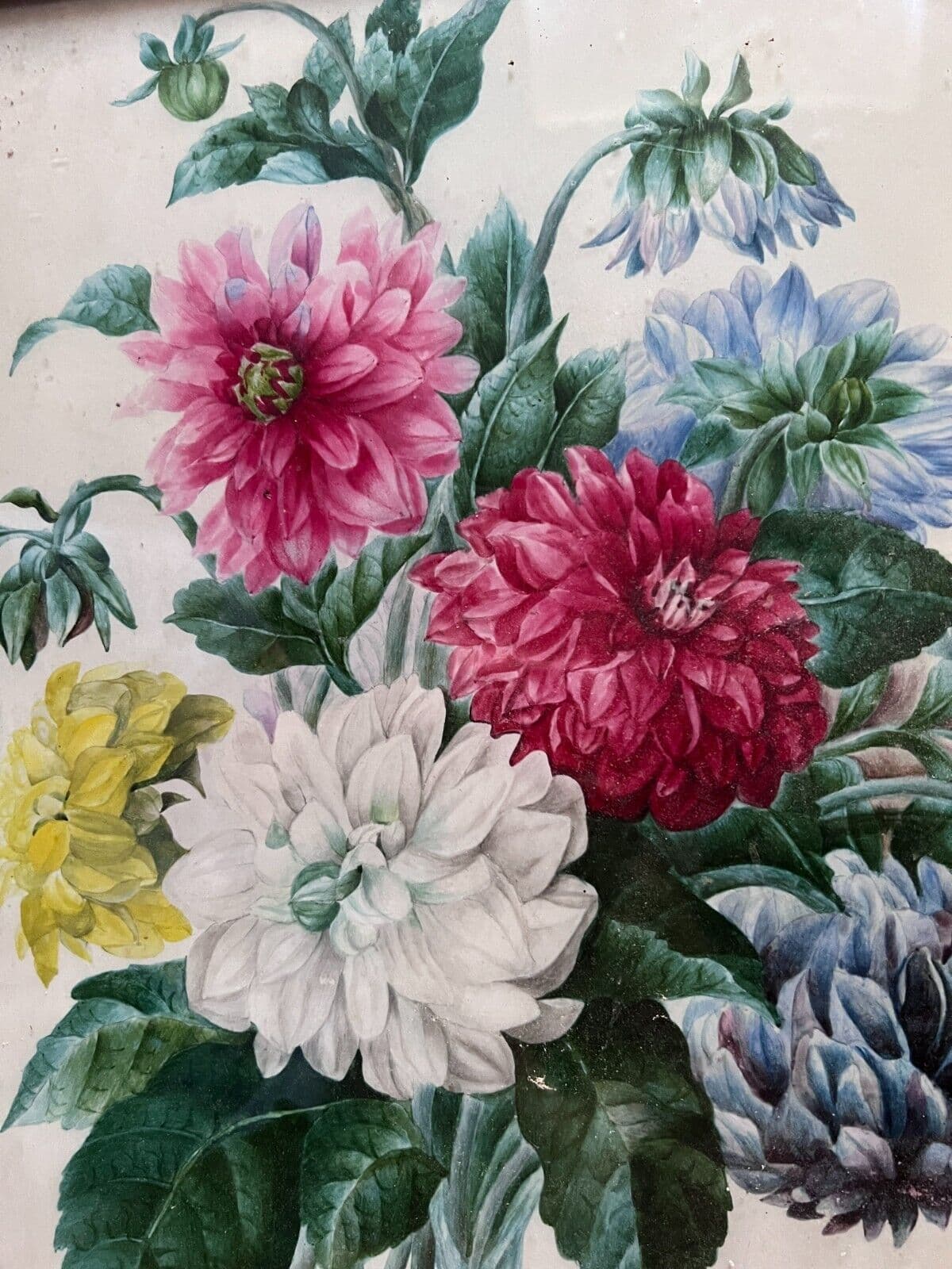 Mathilde CHRETIENNOT (XIX) Painting Bouquet Flowers image 1