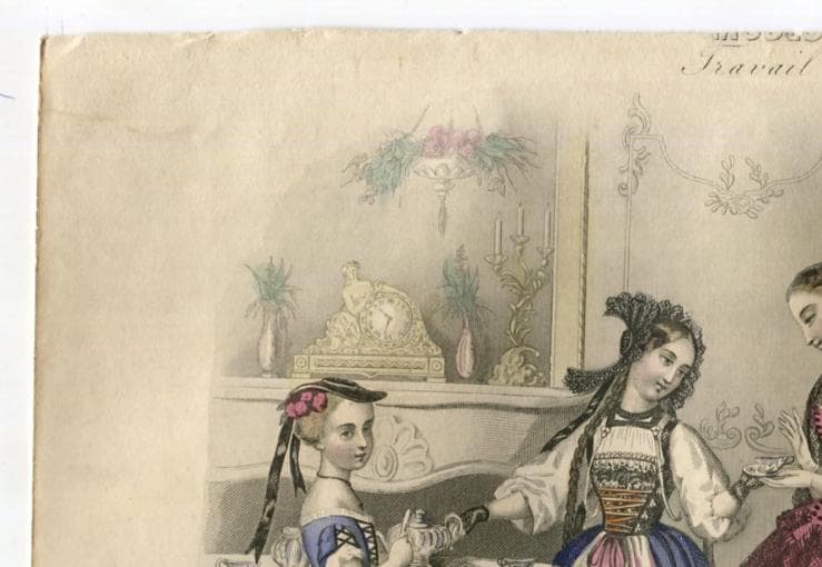 Antique Fashion Illustration - "Musée des Familles" Family Gathering with image 3