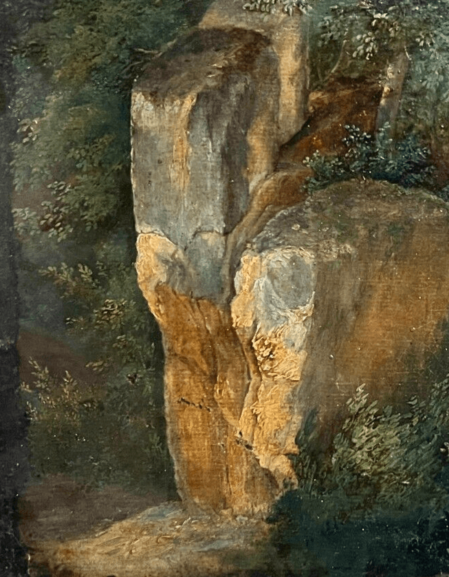 Antique Original Painting Landscape, Rocks, Fontainebleau Rousseau 19th Barbizon image 4