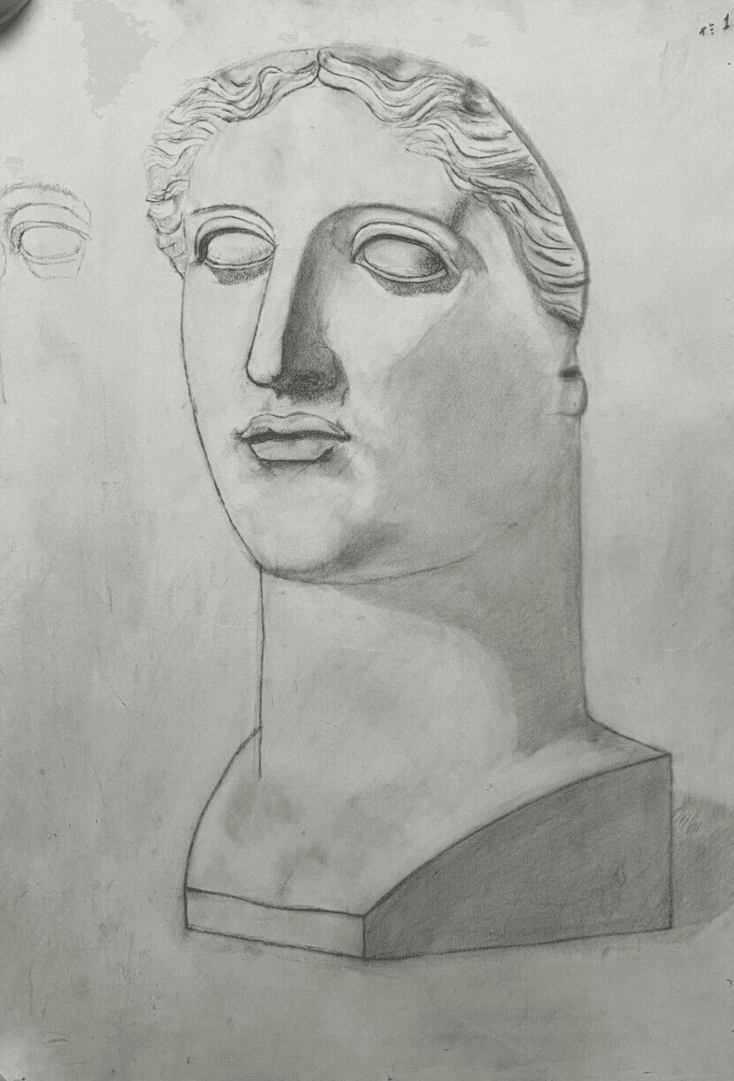 Antique Original Drawing Man, Portrait, Sculpture, Profil image 1