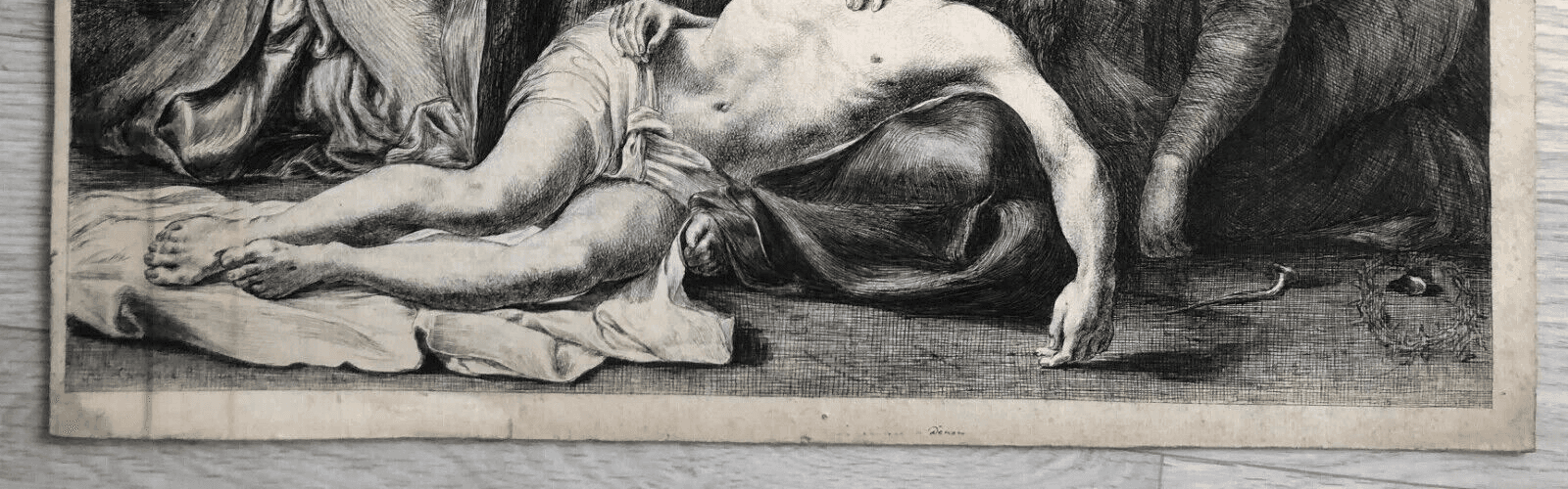 Vintage Etching Vivant DENON (1747-1825) Lamentation over dead Christ Carracci image 6