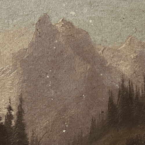 Antique Painting Original Landscape, Mountain, River, Trees, Berner Oberland image 4