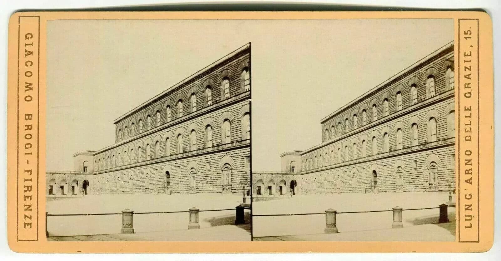 Vintage Stereoview Photograph Giacomo BROGI - Florence. Palais Pitti Italy 1870 image 7