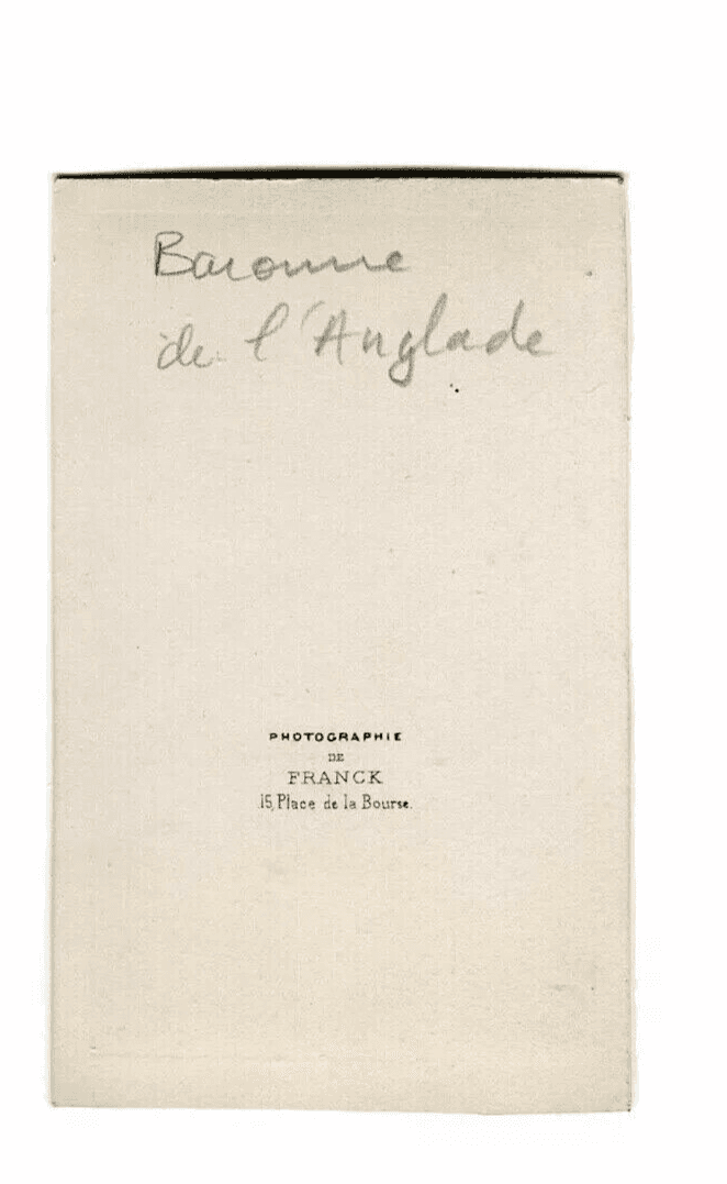 CDV Vintage Photographs FRANCK - Baronne of Anglade c. 1860 image 4