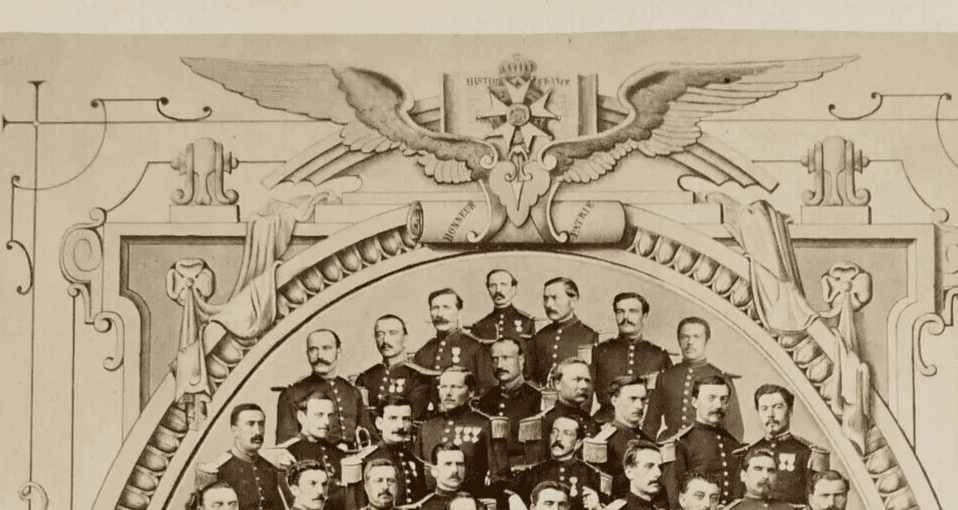 Vintage Photographs Auguste LARESCHE (XIX) Mosaique d'officiers Français c. 1880 image 3