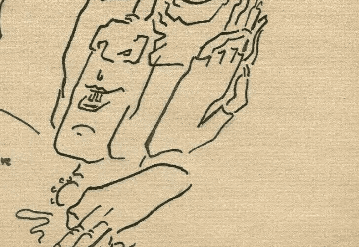 Vintage Ink Original Drawing Portrait, Faces and Figures image 5