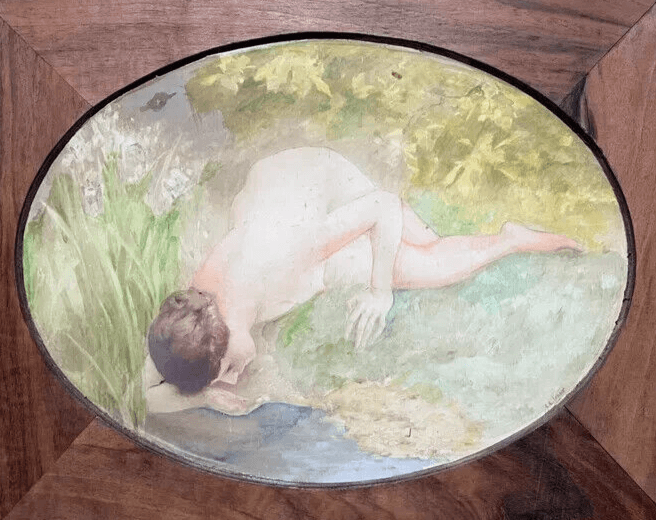 Antique Original Painting Nude Woman Drinking Charles Amable LENOIR (1860-1926) image 5