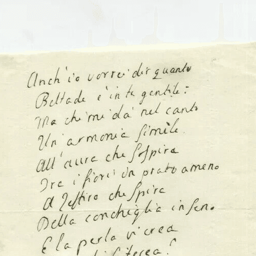 Manuscript Letter Poem Old Original Giovanni Battista Niccolini (1782-1861) image 2