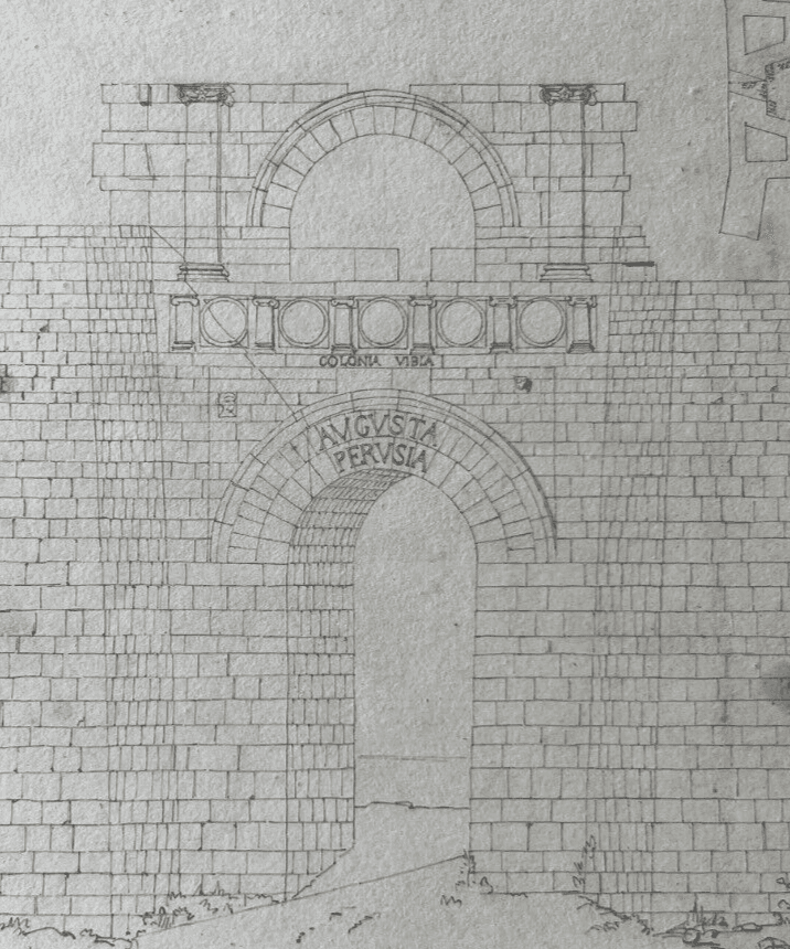 Drawing 19th century Original Antique Pencil North Door, Perouse, Architecture image 2